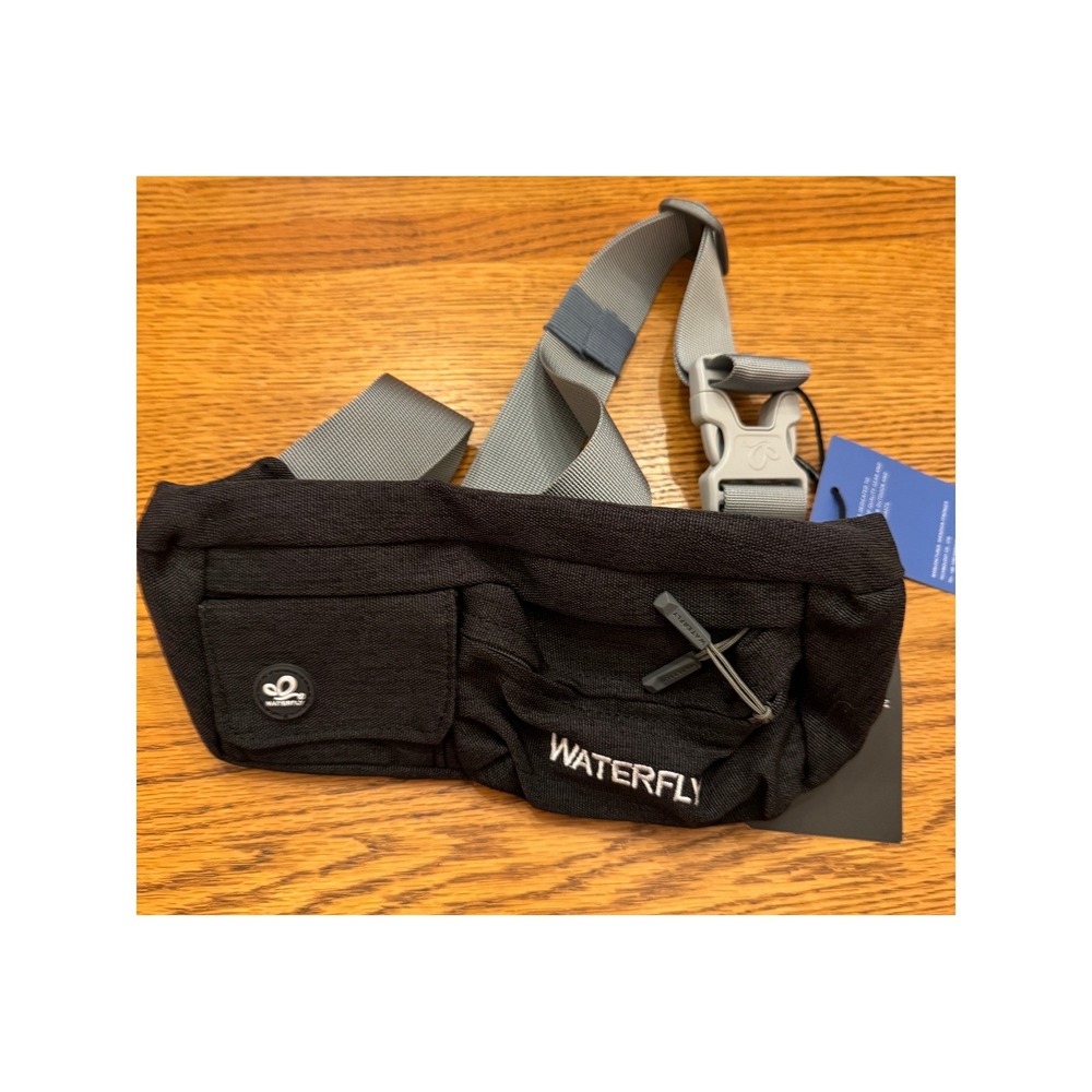 NWT Waterfly Unisex Fanny Pack Black Adjustable Strap Hiking Travel Waist Bag